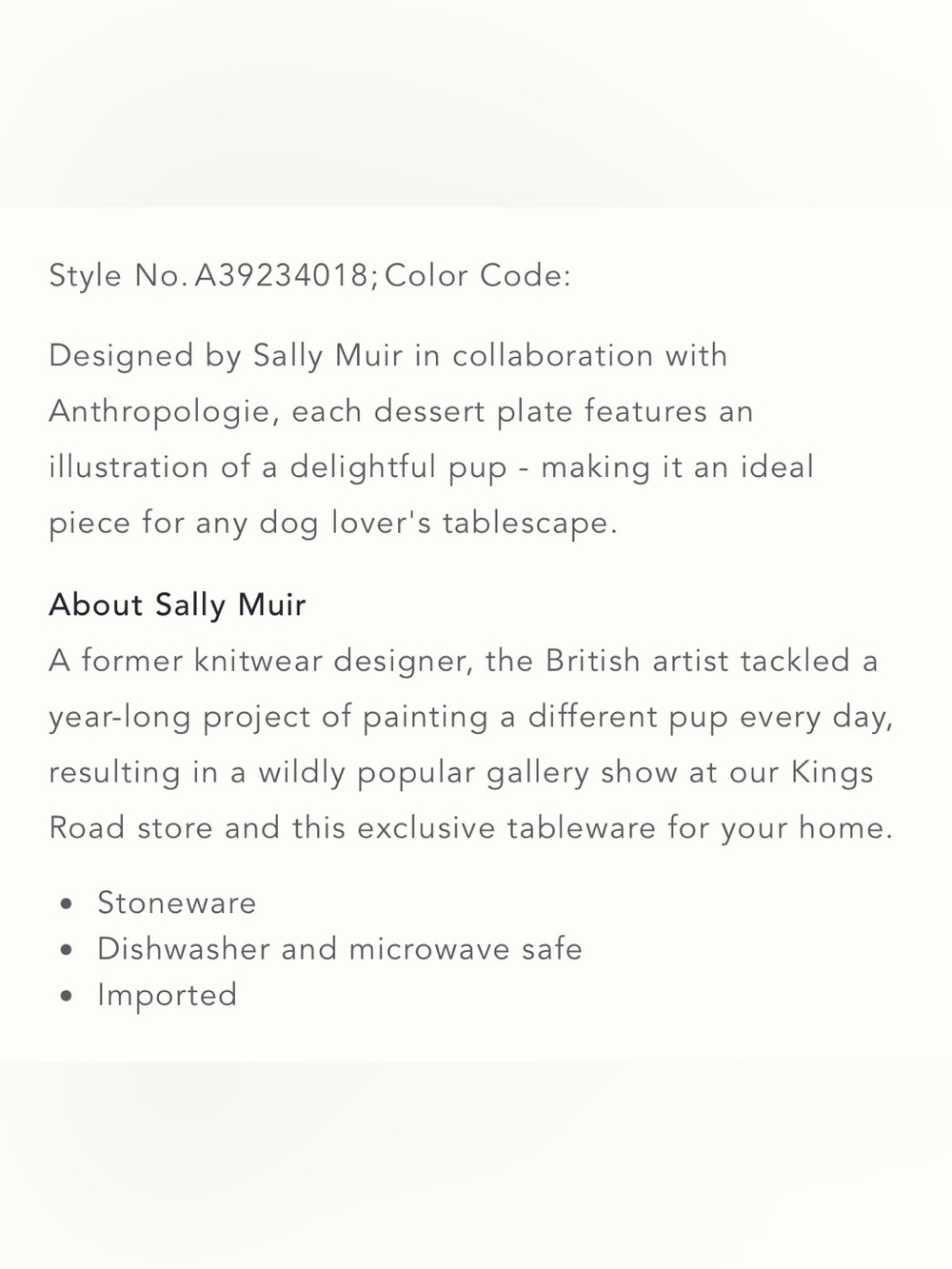 Anthropologie x Sally Muir Ceramic Dog Plate in Black & Orange Whippet Greyhound - Picture 2 of 8